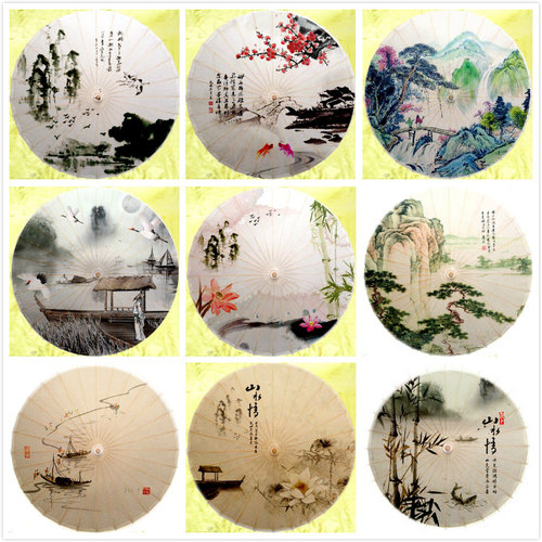 油纸伞古典山水天花板吊顶装饰伞古装摄影表演伞厂家直销工艺油伞