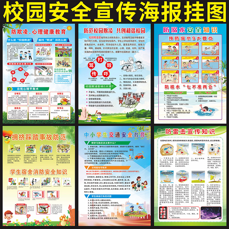中小学安全教育预防校园欺凌墙贴