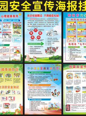 中小学安全教育墙贴校园安全常识