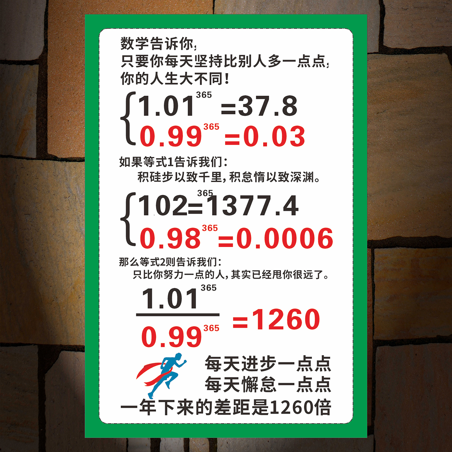 数学公式告诉你励志海报墙贴纸