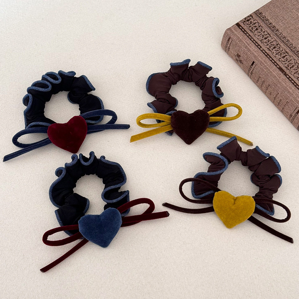 韩系慵懒风丝绒爱心蝴蝶结发圈2025新款头绳百搭扎丸子头头绳发饰,饰品/流行首饰/时尚饰品新,发饰,淘宝优惠券,粉丝福利购,淘宝优惠卷