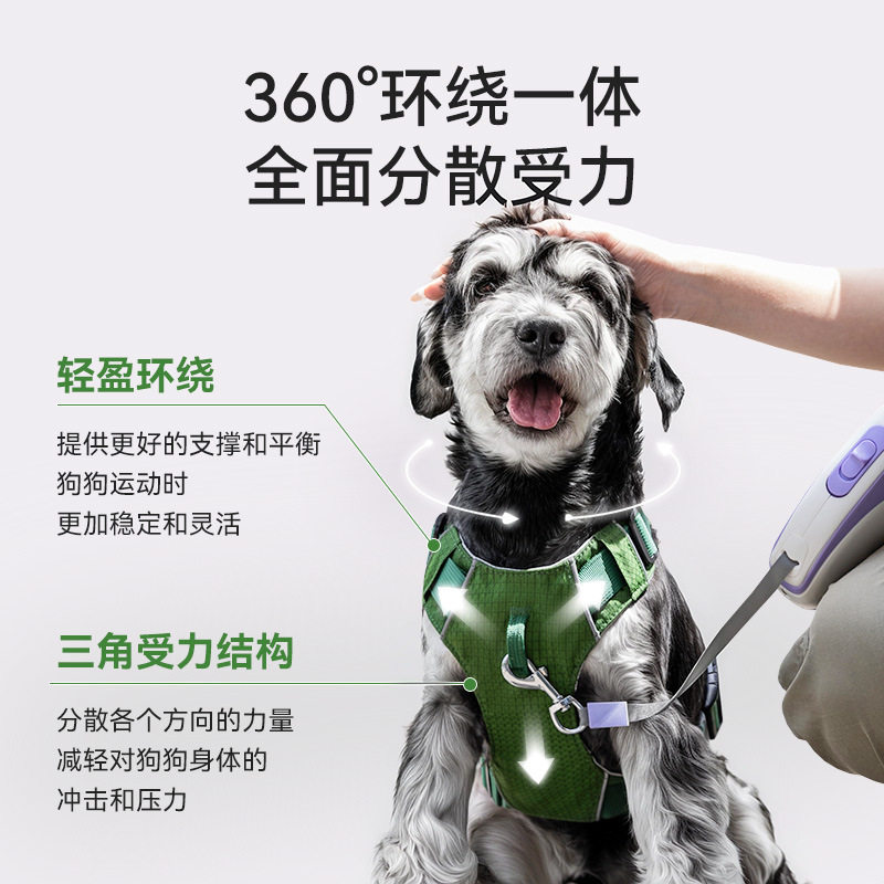 狗狗外出防爆冲双环扣中小型犬胸背带泰迪户外遛狗绳子宠物牵引绳