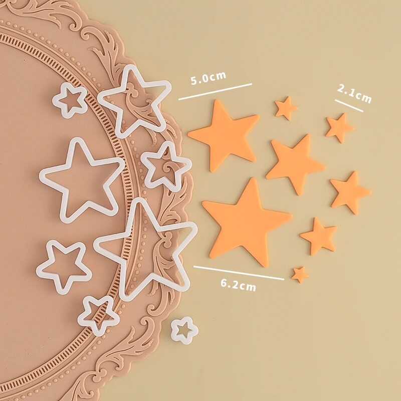 糖堡森林大小五角星翻糖塑料切模生日蛋糕甜品装饰烘焙模具点缀