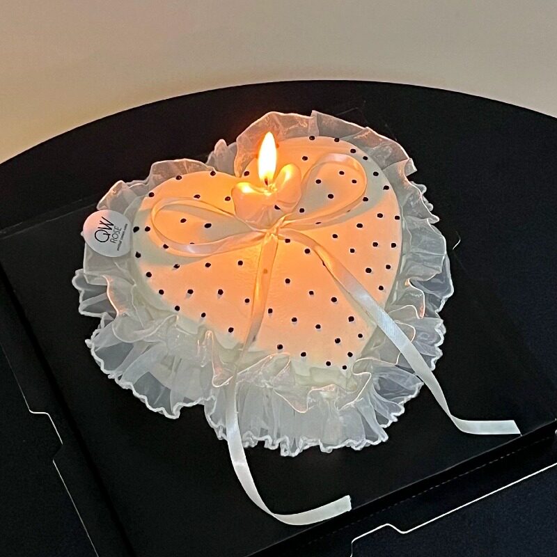 网红白色鱼尾网纱蛋糕装饰围边波点蝴蝶结蜡烛插件仙女生日装扮