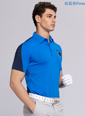 夏季高尔夫新款短袖t恤男速干翻领打底衫上衣GOLF运动球衣320175