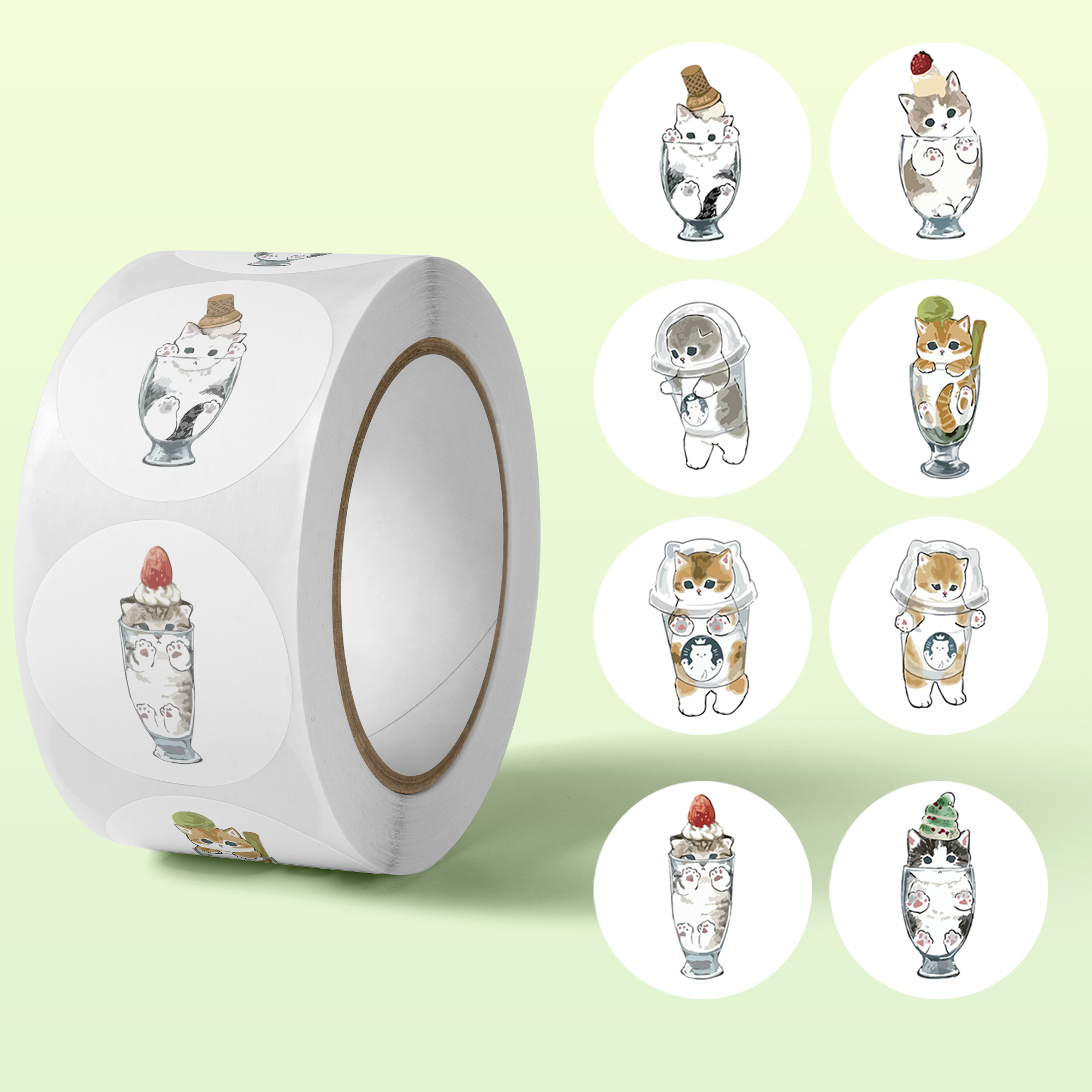 500贴/卷ins可爱猫咪杯卡通贴纸杯贴手帐儿童奖励玩具贴画装饰贴,文具电教/文化用品/商务用品,贴纸/立体贴纸,淘宝优惠券,粉丝福利购,淘宝优惠卷