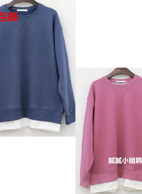 2026冬季韩国东大门swelll加绒假两件卫衣102323