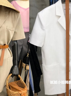 HELDER-P韩国东大门代购2025春夏女装新款时尚纯色系扣翻领连