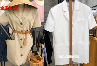 HELDER-P韩国东大门代购2025春夏女装新款时尚纯色系扣翻领连