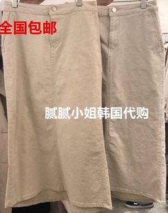 韩国东大门代购 wood sage 春新款 纯色百搭半身裙