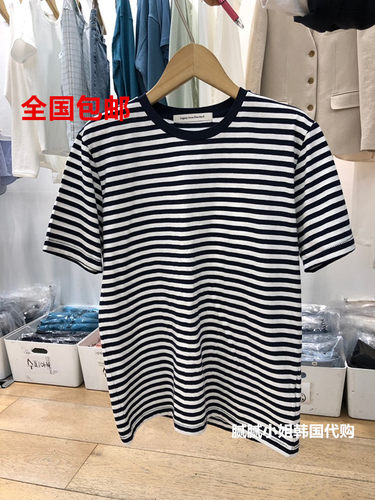 26早春新品韩国东大门代购legacy bone经典条纹短袖T恤