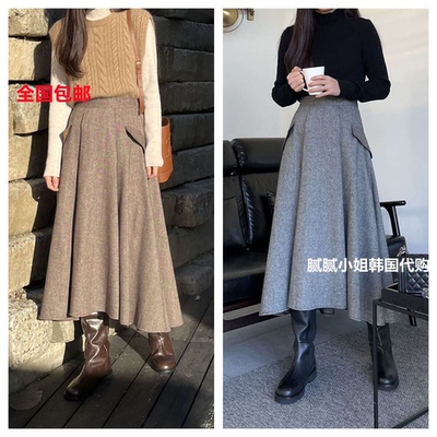 mui2025冬季新韩国东大门代购 百搭复古半身裙111608