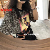 洋气百搭卡通小豹子豹纹短袖 韩国东大门代购 VETIVER T恤