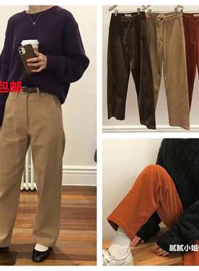 韩国Vegatable102901秋冬1oo%棉复古灯芯绒 裤