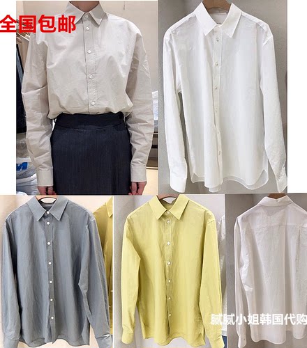 韩国东大门代购 GABRIELLE 春新 纯色翻领百搭衬衫