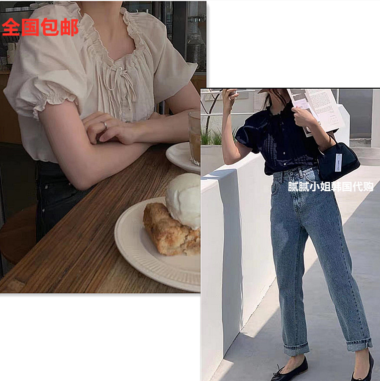 韩国 Vegetable042006 夏日 轻薄 复古 棉 衬衫