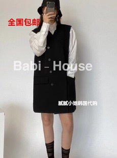 新款 西装 韩国东大门代购 house长款 马甲连衣裙 babi 2025春季