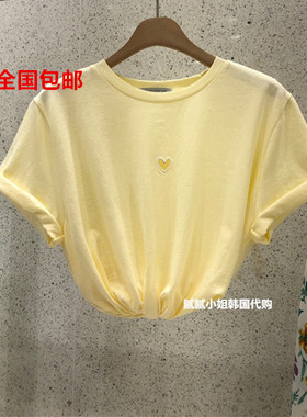 26春夏韩国东大门代购mentor洋气爱心印花chic短袖T恤