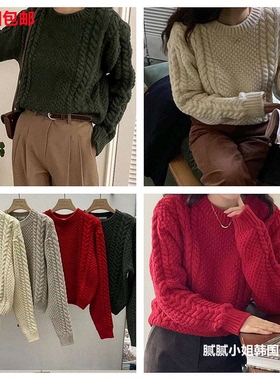 venirr2025冬新款韩国东大门代购 慵懒重工毛衣102409