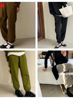 2025秋冬韩国东大门lake sidee加绒休闲卫裤102705