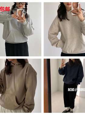 韩国高品质 Egg110106冬款有机棉1oo%加绒连帽卫衣