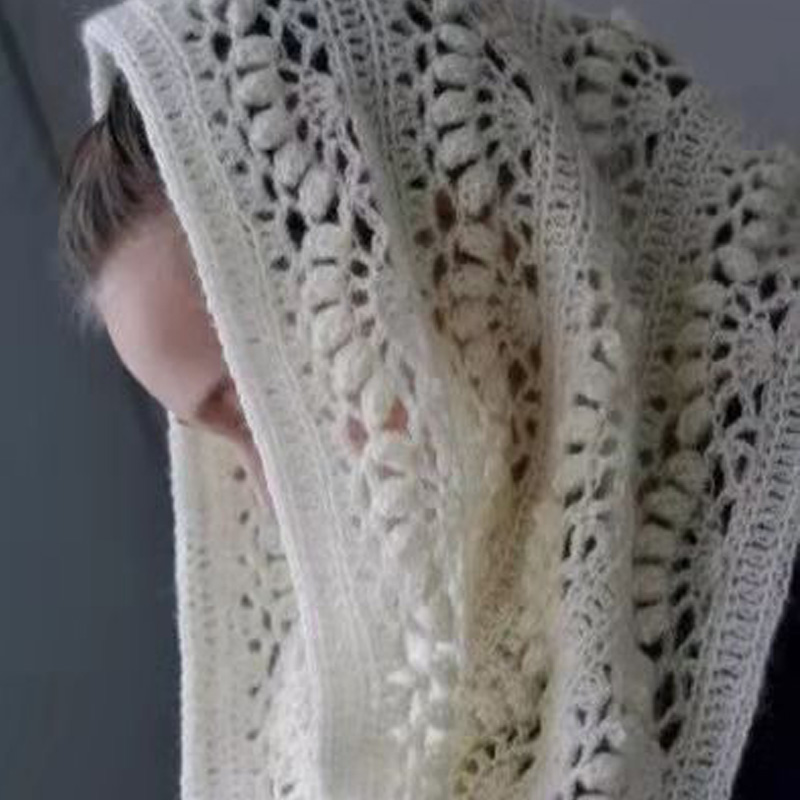 铃兰秋冬英伦纯手工羊毛勾花几何