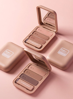 BOB莫卡ICO立体三色眉粉女防水防汗灰色自然灰不脱色鼻影眉笔粉盘