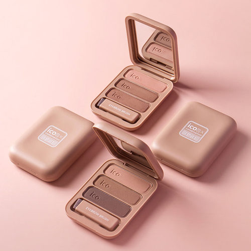 BOB莫卡ICO立体三色眉粉女防水防汗灰色自然灰不脱色鼻影眉笔粉盘