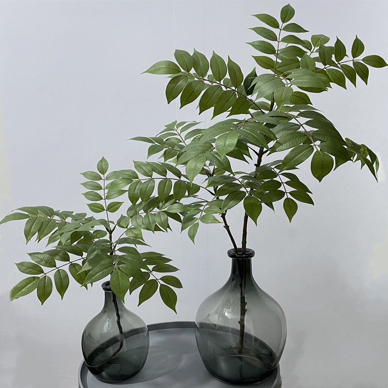 新款自然逼真手感紫藤叶室内景观落地造景漆木过胶假植物装饰绿植