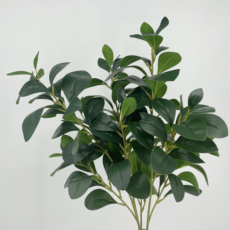 高仿真手感豆瓣叶米兰叶单枝绿色植物室内橱窗造景插花软装绿植