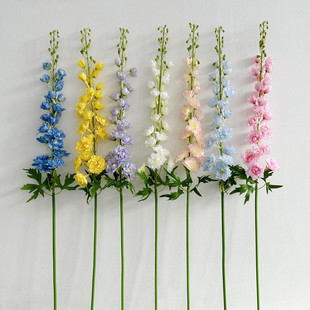 高品仿真花大花飞燕草落地绢花婚庆家居样板房软装设计小众花材