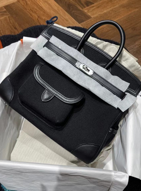 全手工缝Cargo铂金包25帆布拼原厂Swift牛皮真皮手提包bk25