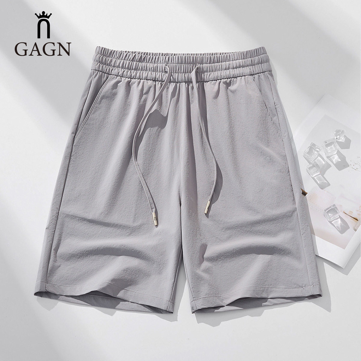 GAGN夏季速干薄款五分裤子女生2026直筒宽松外穿短裤休闲运动中裤