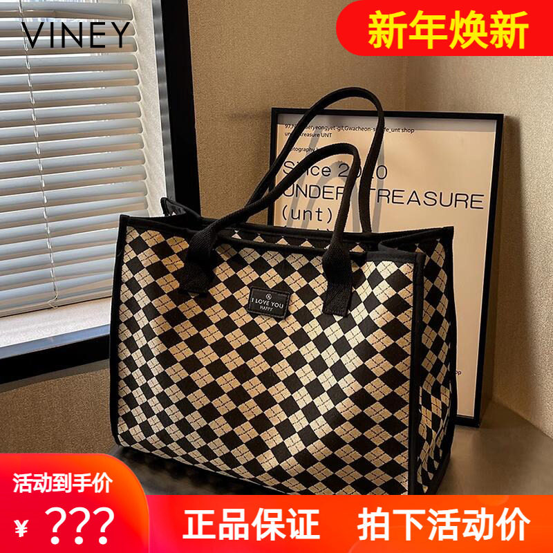 Viney帆布包手提购物袋包包女2026新款夏天大容量健身包男托特包