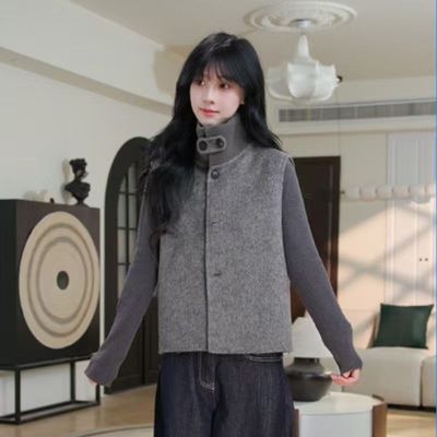 伊迪卡羊毛马甲短款时尚女士百搭毛呢韩版冬季气质休闲高贵气质感