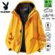 中年男女新款 PLAYBOY 花花公子户外冲锋衣2026秋季 枫叶黄夹克外套