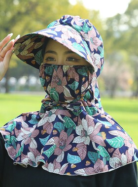 春夏棉绸大帽檐防晒帽女护颈遮脸