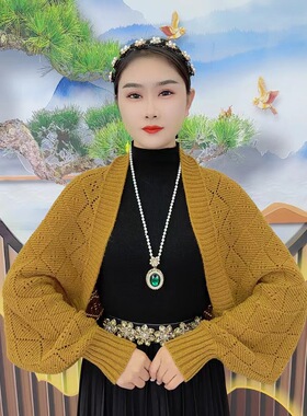 时尚针织密织方格披肩镂空保暖