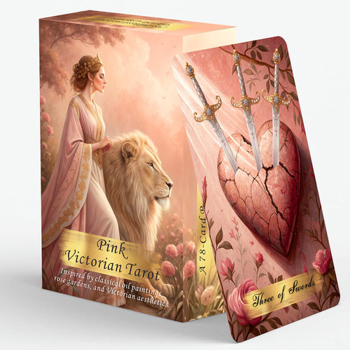 Pink Victorian Tarot维多利亚粉色塔牌天地盖12X7CM英文卡牌游戏