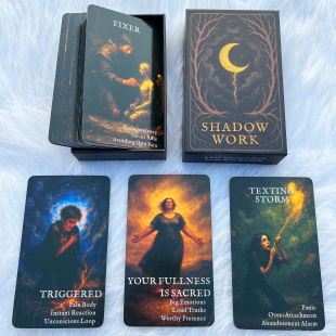 英文字卡反思月亮神谕 Shadow Work Oracle天地盖12X7CM 卡牌游戏