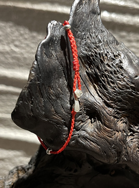 吉运红绳「如意」S925纯银蜡线手绳本命年红绳可调节款手链