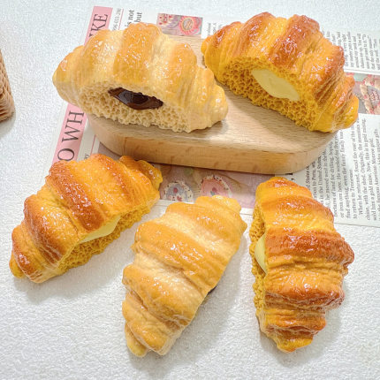 大号食玩果酱牛角包树脂配件奶油胶diy手工发饰钥匙扣冰箱贴材料
