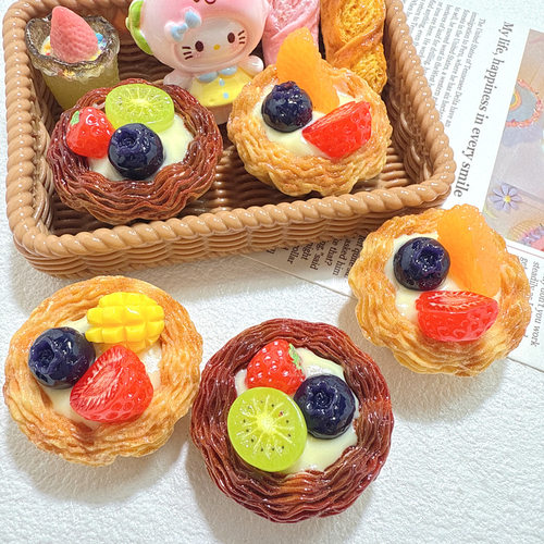 立体仿真水果蛋糕树脂配件奶油胶diy发饰摆件盲袋钥匙扣装饰材料