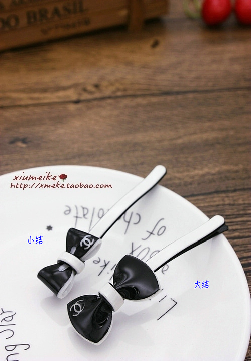 日韩风黑白欧美头饰一字夹