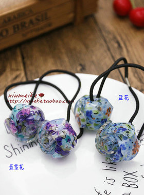 小花皮筋欧美风发圈