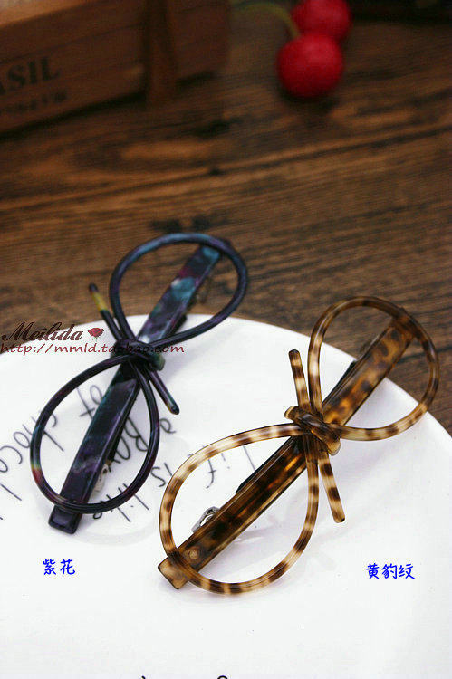 出口欧美发饰醋酸蝴蝶结弹簧夹大8字 成人跳夹横夹顶夹一字发夹子