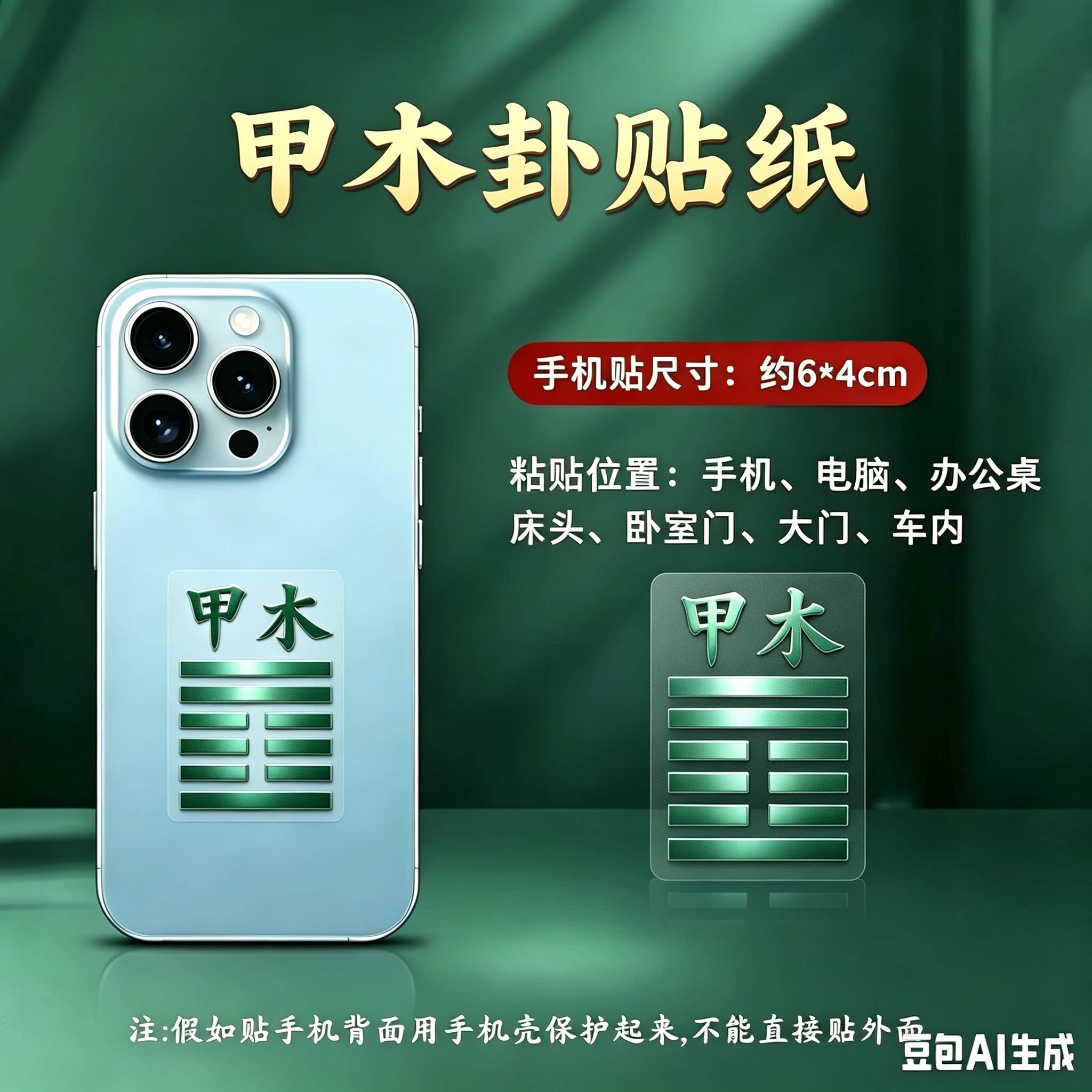 十天干手机贴甲乙丙丁戊己庚辛壬癸木火土金水贴纸笔记本贴纸国学