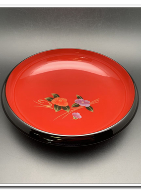 国内现货日本海淘手工漆器会津塗花样菓子钵纸盒装日式果盒茶点盘