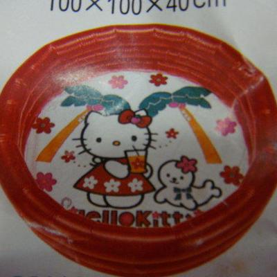 日本三丽鸥进口Kitty充气泳池 游戏池1997年绝版收藏100x100x40cm