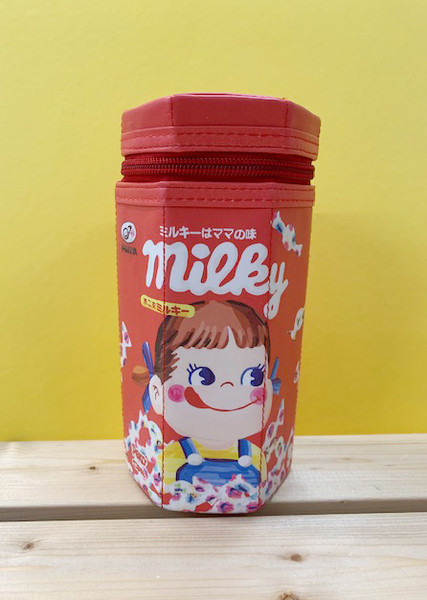 peko 不二家牛奶妹~六角形笔袋-红